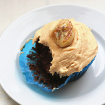 Chocolate Brownie Cupcakes with Peanut Butter Frosting