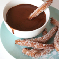 Churros with Orange-Spiked Hot Chocolate