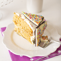 Vanilla Malt Sprinkle Bark Cake
