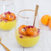 Golden Milk Panna Cotta with Roasted Apricots